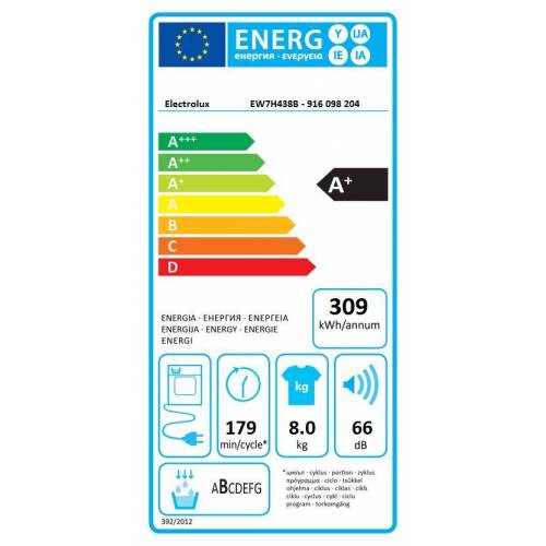 ELECTROLUX Džiovyklė Electrolux EW7H438B 460,00 EUR ELECTROLUX Džiovyklė Electrolux EW7H438B 460,00 EUR
