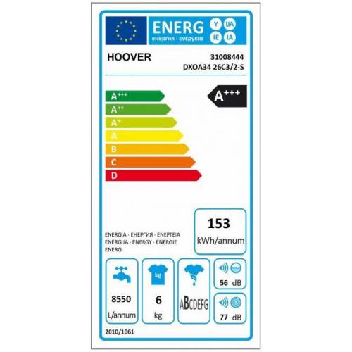 HOOVER 34 cm gylio laisvai statoma skalbimo mašina Hoover DXOA34 26C3/2-S 379,00 EUR HOOVER 34 cm gylio laisvai statoma skalbimo mašina Hoover DXOA34 26C3/2-S 379,00 EUR