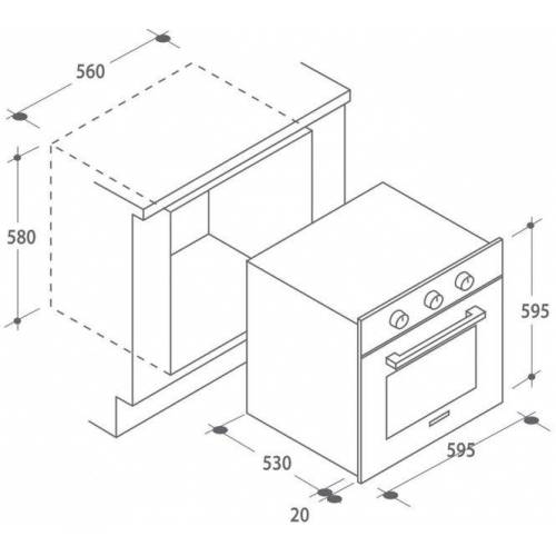 įmontuojama Orkaitė Candy Fcp602x E
