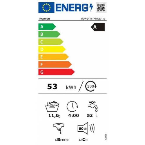 HOOVER Skalbyklė Hoover H3WS411TAMCE/1-S, 11 kg įkrova 639,00 EUR