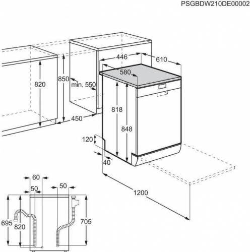 ELECTROLUX 45 cm pločio ner.plieno spalvos indaplovė Electrolux ESM43200SX 479,00 EUR