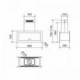 Baraldi Erdvinis ner.plieno/stiklo T formos gartraukis  Baraldi METROPOLIS Isola 90x35cm 700m3/h 1,310.00