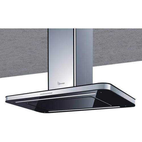 Baraldi Erdvinis ner.plieno/juodo stiklo T formos gartraukis Baraldi STIVIA Island 90x60cm 700m3/h 1,120.00