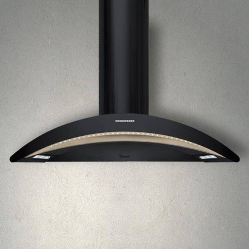 Baraldi Erdvinis juodai dažytas su stiklo intarpu pusmėnulio formos gartraukis Baraldi ARCADIA Island 90*60 cm 700m3/h 1,150.00