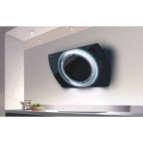 Baraldi Juodo stiklo pasviręs prie sienos montuojamas gartraukis Baraldi NIMA Wall 90cm 700 m3/h 950,00 EUR