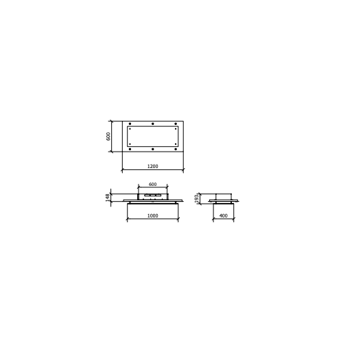 Baraldi Baltos spalvos prie lubų montuojamas gartraukis Baraldi AREA Free 120*60 cm 900m3/h 1,160.00