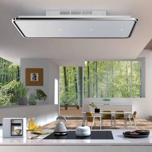 Baraldi Chromo/baltos spalvos prie lubų montuojamas gartraukis Baraldi NOTA Free 120*60 cm 900m3/h 1,260.00