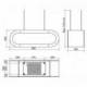 Baraldi Ner.plieno / stiklo į lubas troseliais montuojamas gartraukis Baraldi ALEXA Pendent 90*30 cm 700 m3/h 1,230.00