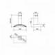 Baraldi Ner.plieno/ stiklo pusmėnulio formos prie sienos montuojamas gartraukis Baraldi ARCADIA Wall 90 cm 700m3/h 895,00 EUR