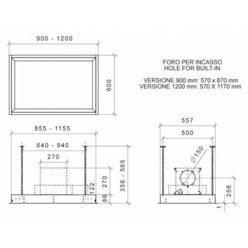 Baraldi Juodos spalvos pilnai į lubas įmontuojamas gartraukis be variklio Baraldi GEA FLAT Ceiling 120*60 cm 829,00 EUR