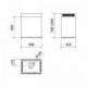 Baraldi Ner.plieno kvadratinio vamzdžio formos prie sienos montuojamas gartraukis Baraldi Ginza Island 60cm 700m3/h 615,00 EUR