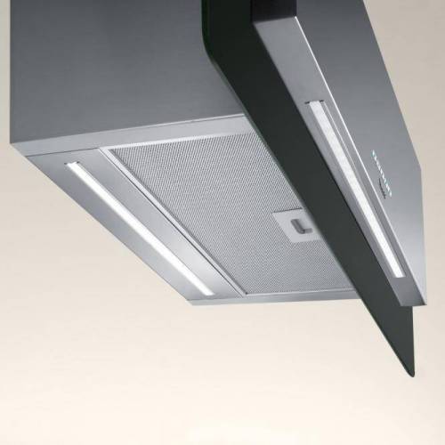 Baraldi Ner.plieno/juodo stiklo T formos montuojamas prie sienos gartraukis Baraldi TRISIA wall 90cm 700m3/h 710,00 EUR