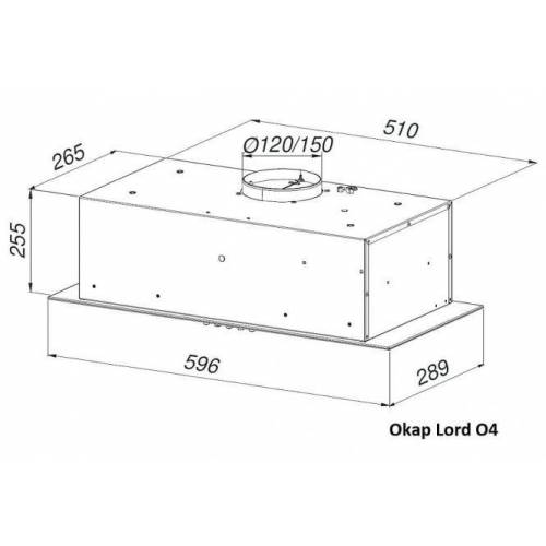 Lord Juodos spalvos į spintelę montuojamas gartraukis Lord O4 60 cm + DOVANA kavos pupelės LORD (0.5 kg) 181,00 EUR