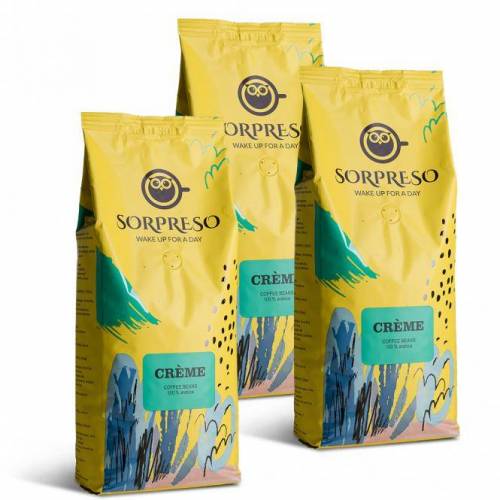 SORPRESO 3 x 1kg Rinkinys kavos pupelės SORPRESO Creme 89,97 EUR