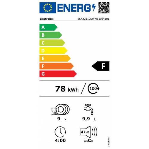 45 cm pločio baltos spalvos indaplovė Electrolux ESA42110SW 429,00 EUR