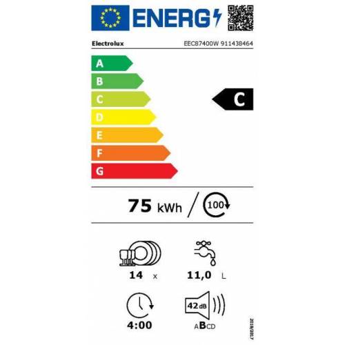 ELECTROLUX 60 cm. pločio įmontuojama indaplovė su\\"ComfortLift\\" Electrolux EEC87400W 1,049.00