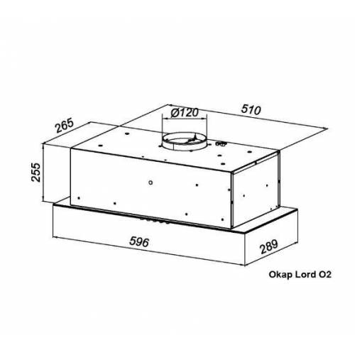 Lord Juodos spalvos / stiklas į spintelę montuojamas gartraukis Lord O2 60 cm + DOVANA kavos pupelės LORD (0.5 kg) 188,00 EUR