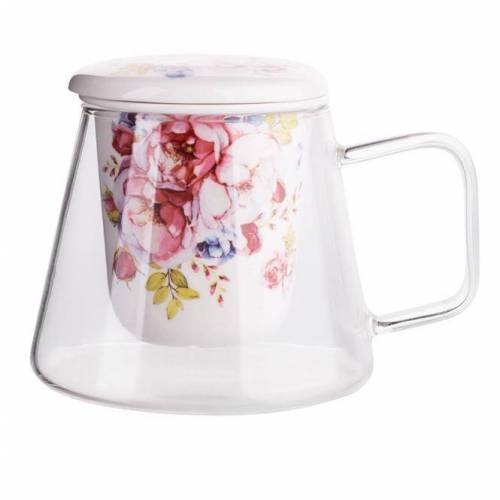 Altom Design Stiklinis puodelis su porcelianinių filtru „Gėlės“ 300ml 14,59 EUR