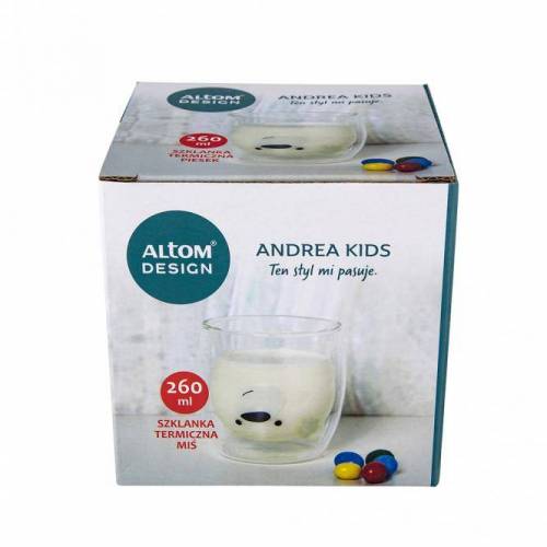Altom Design Dvigubo stiklo puodelis vaikams „Meškis““ 260ml 9,99 EUR