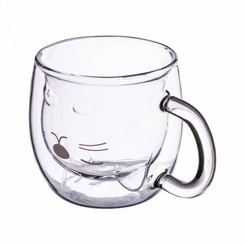 Altom Design Dvigubo stiklo puodelis vaikams su rankena „Katinėlis“ 260ml 10,99 EUR