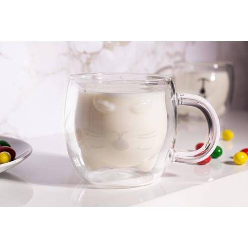 Altom Design Dvigubo stiklo puodelis vaikams su rankena „Katinėlis“ 260ml 10,99 EUR