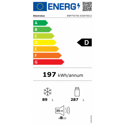 ELECTROLUX 70 cm pločio įmontuojamas šaldytuvas Electrolux ENP7TD75S 1,299.00 ELECTROLUX 70 cm pločio įmontuojamas šaldytuvas Electrolux ENP7TD75S 1,299.00