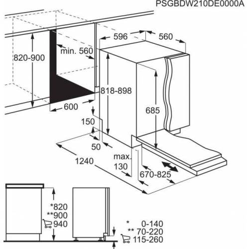 AEG 60 cm pločio įmontuojama indaplovė AEG FSE94848P 1,049.00