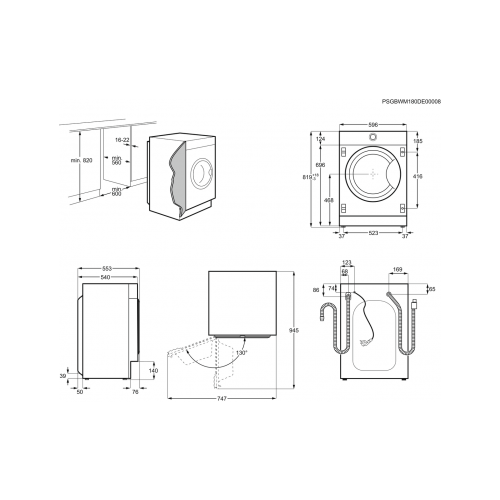 ELECTROLUX Įmontuojama skalbimo mašina-džiovyklė Electrolux EW7W368SI 800,00 €