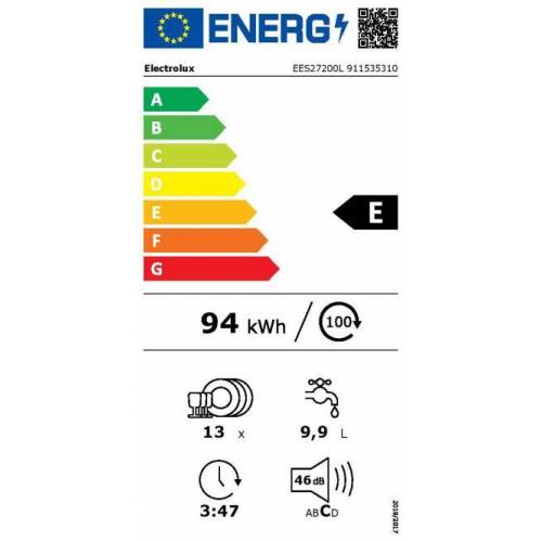 ELECTROLUX 60cm pločio pilnai įmontuojama indaplovė Electrolux EES27200L 399,00 EUR