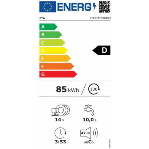 Eta 60 cm pločio ner.plieno spalvos indaplovė ETA274790010D 420,00 EUR