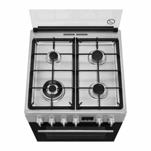 ELECTROLUX 60cm.pločio ner.plieno spalvos dujinė viryklė su el. orkaite Electrolux LKK664220X 489,00 EUR
