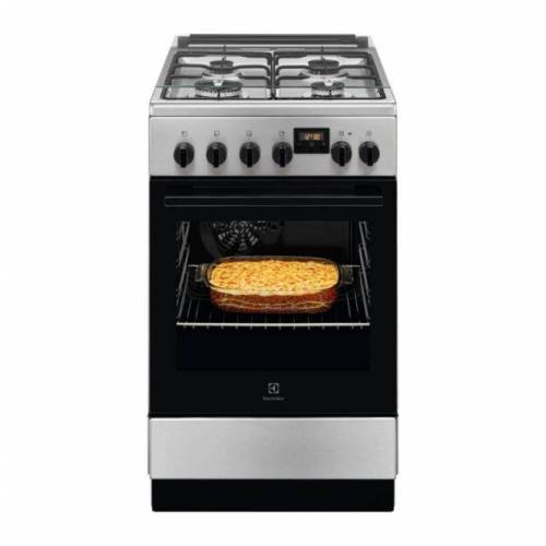 ELECTROLUX 50 cm pločio ner.plieno spalvos dujinė viryklė su el. orkaite Electrolux LKK540232X 399,00 EUR