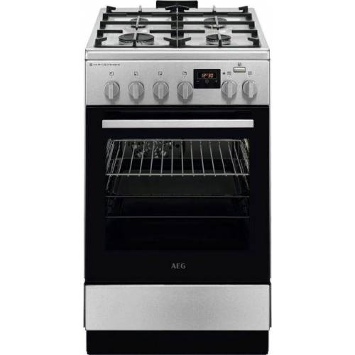 AEG 50 cm pločio metalo spalvos dujinė viryklė su el. orkaite AEG CKB56490BM 429,00 EUR