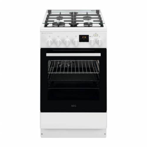 AEG 50 cm pločio baltos spalvos dujinė viryklė su el. orkaite AEG CKB56490BW 399,00 EUR