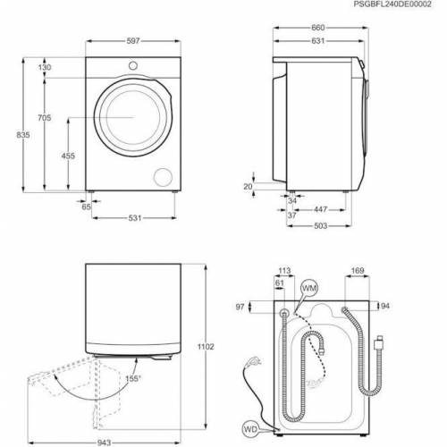 ELECTROLUX Iš priekio pakraunama skalbyklė Electrolux EW9F7607WCE 799,00 EUR