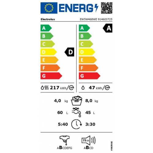 ELECTROLUX Skalbyklė su džiovinimu ir garų programa Electrolux EW5W468WE 590,00 EUR