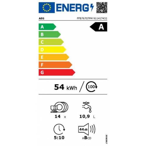 AEG 60cm pločio ner.plieno spalvos indaplovė AEG FFB76707PM 649,00 EUR