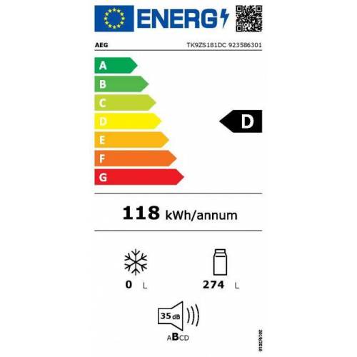 AEG 177 cm įmontuojamas šaldytuvas be šaldymo kameros AEGTK9ZS181DC 1,049.00