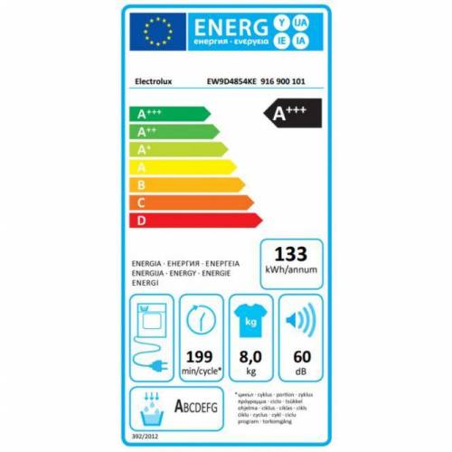 ELECTROLUX Džiovyklė su šilumos siurbliu Electrolux EW9D4854KE 879,00 EUR
