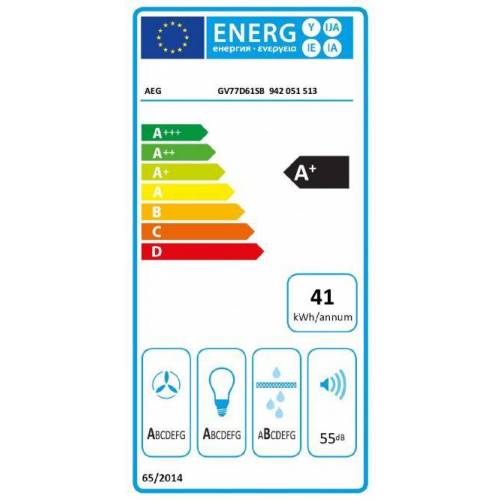 AEG 60cm pločio prie sienos montuojamas juodo stiklo gartraukis AEG GV77D61SB 399,00 EUR