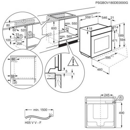 AEG Juodos spalvos el.orkaitė su pirolize AEG OS6PB631AB 725,00 EUR