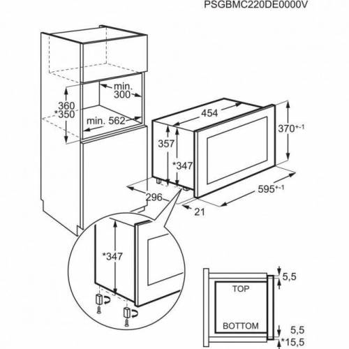 AEG Juodos spalvos 36cm aukščio įmontuojama mikrobangų krosnelė AEG TB6SM171DB 399,00 EUR