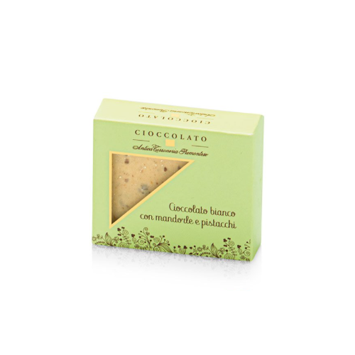 Antica Torroneria Piemontese ANTICA TORRONERIA PIEMONTESE šokolado plytelė \\"Tavoletta cioccolato bianco con mandorle e pist...