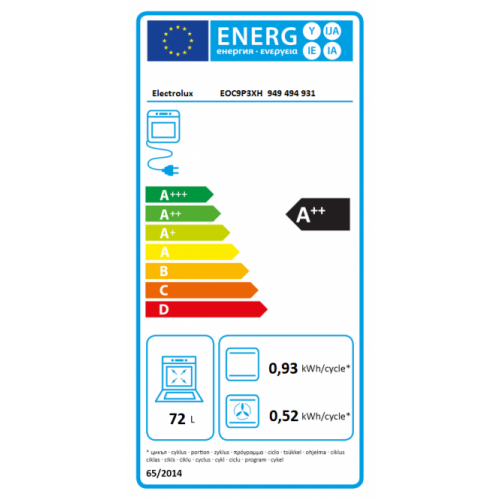 ELECTROLUX Juodos spalvos orkaitė su pirolize Electrolux EOC9P3XH 749,00 €