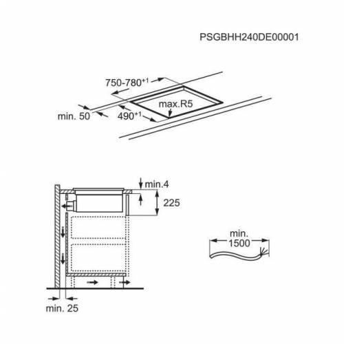 ELECTROLUX 80 cm pločio indukcinė kaitlentė su integruotu gartraukiu Electrolux ECC8344 1,289.00