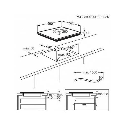 ELECTROLUX 60 cm pločio indukcinė kaitlentė Electrolux EIS62453IT 549,00 €
