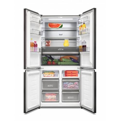 Lord Sidabrinės spalvos Side-by-Side tipo šaldytuvas su šaldikliu Lord C26 + DOVANA kavos pupelės LORD (0.5 kg) 959,00 €