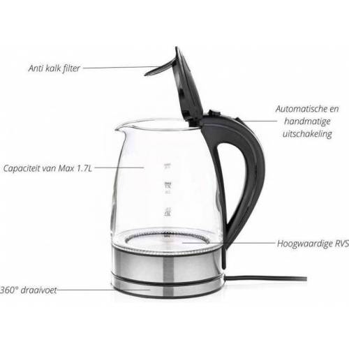 Michelino Stiklinis virdulys Michelino 74279 1,7l juodas 27,00 €