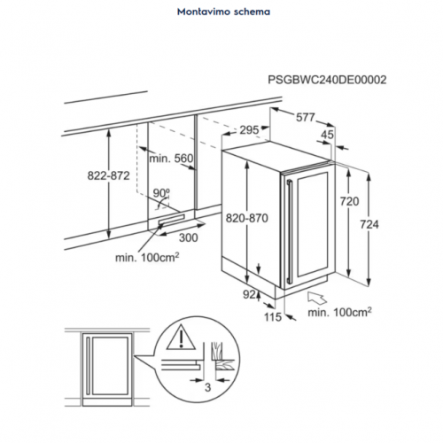 ELECTROLUX Įmontuojamas vyno šaldytuvas Electrolux EWS4020B5B 749,00 €