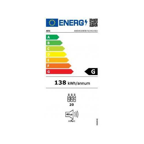 AEG Įmontuojamas vyno šaldytuvas AEG AWS4020B5B 749,00 €